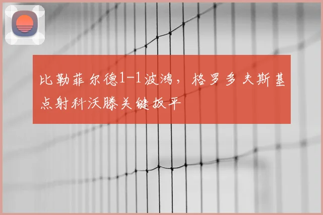 比勒菲尔德1-1波鸿,格罗多夫斯基点射科沃滕关键扳平